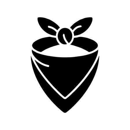A simple, solid icon representing a tied bandana. This graphic is presented isolated on a clean white background for easy integration.のイラスト素材