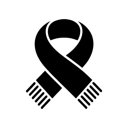 A single, solid icon representing an ethnic scarf, presented clearly isolated on a clean white background.のイラスト素材