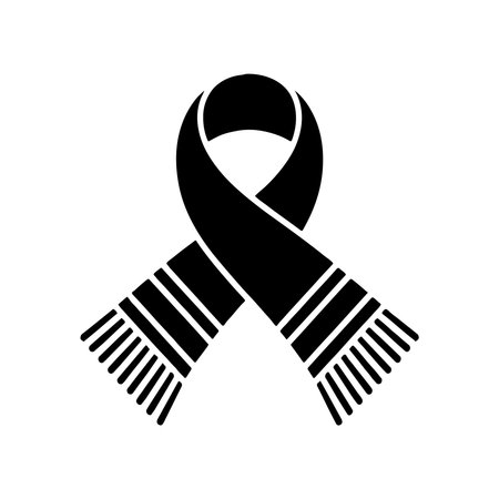 A clean, solid icon representing an ethnic scarf, presented as a single object isolated on a white background.のイラスト素材