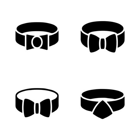 A collection of solid cummerbund icons presented individually on a clean white background, suitable for various design projects.のイラスト素材