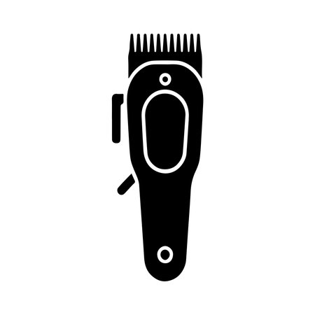 A clean, solid icon of a hair clipper presented in isolation on a white background.のイラスト素材