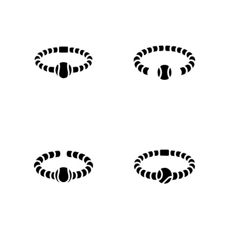 A collection of solid icon designs representing a tennis bracelet, presented in a clean, isolated format on a white background.のイラスト素材