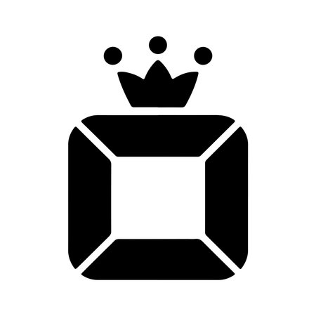 A solid icon representing a princess cut gemstone, presented in a clean, isolated format on a white background.のイラスト素材