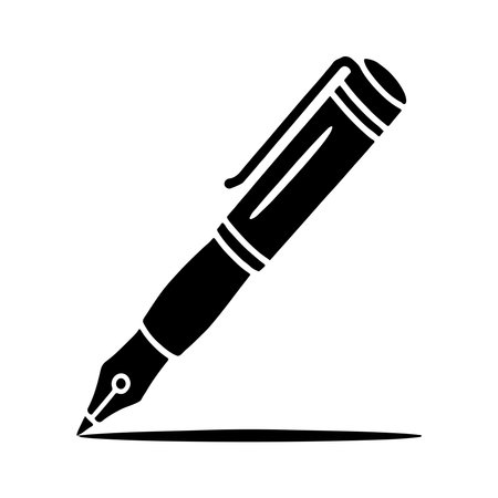 A clean, solid icon representing a rollerball pen. The object is presented clearly isolated on a white background.のイラスト素材