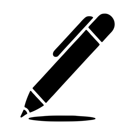 A clean, solid icon of a stylus pen, presented in isolation against a plain white background.のイラスト素材