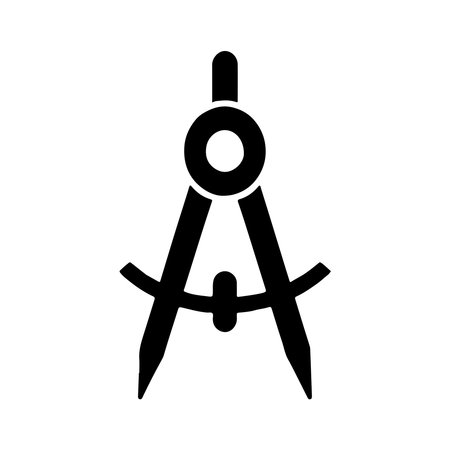 A clear, solid icon of a compass, presented in a clean, isolated graphic on a white background.のイラスト素材