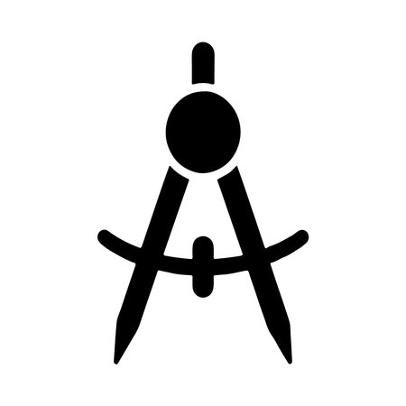 A solid compass icon, representing navigation and direction, is presented clearly isolated on a clean white background.のイラスト素材