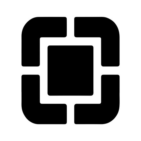 A solid set square icon, a geometric tool, presented clearly isolated on a white background for versatile design applications.のイラスト素材