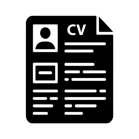 A single, solid icon designed for resumes or CVs, featuring a clean and professional aesthetic.のイラスト素材
