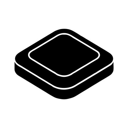 A clean, solid icon representing an ink pad. This graphic is isolated on a white background, making it versatile for various design applications.のイラスト素材