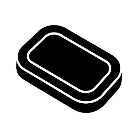 A clean, solid icon representing an ink pad. This graphic is presented in a simple, isolated form on a white background.のイラスト素材
