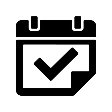 A solid icon representing a deadline, presented in isolation on a clean white background for versatile use.のイラスト素材