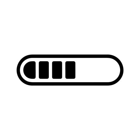 A single, solid progress bar icon presented clearly on a plain white background, ideal for user interface elements.のイラスト素材