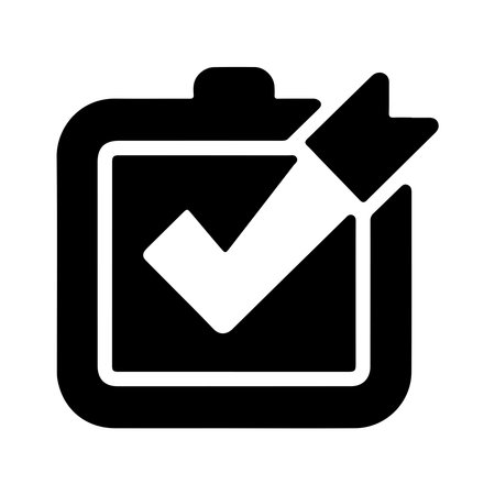 A single solid icon representing task completion, presented clearly isolated on a clean white background for versatile use.のイラスト素材