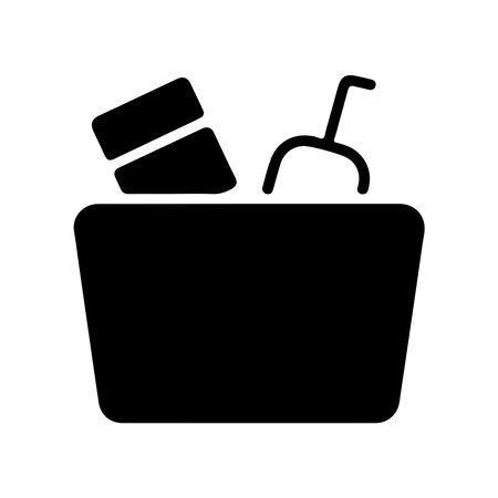 A solid icon representing a break time with a coffee cup, presented clearly isolated on a white background.のイラスト素材