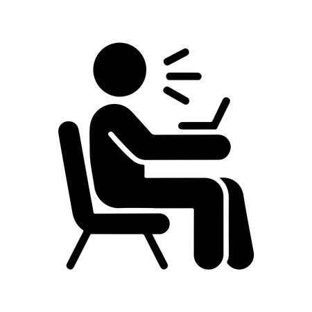 A solid icon representing a break time with a coffee cup, presented in a clean, isolated format on a white background.のイラスト素材