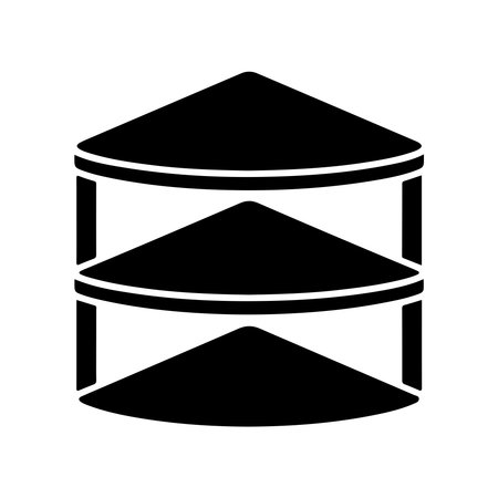 A clean, solid icon representing a corner shelf. This graphic is presented in isolation on a white background, perfect for digital interfaces.のイラスト素材