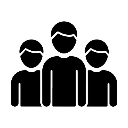 A solid icon representing youth community, presented clearly on a white background for easy integration into designs.のイラスト素材