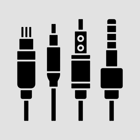 BEST SEO solid power connectivity accessories icons set for audio cables adapters battery packs...