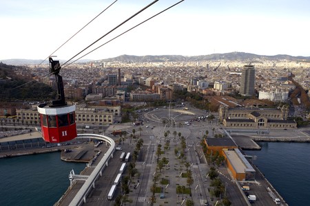 Teleferico Monjuich, Barcelona, Spainのeditorial素材