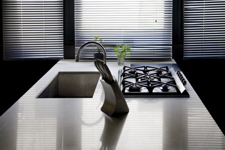 Interiors of a domestic kitchenの写真素材