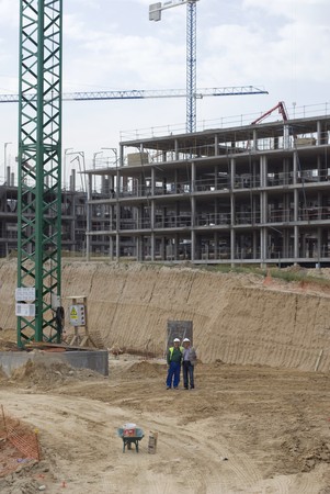 Workers at a construction siteの写真素材