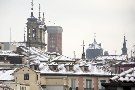 Buildings in a city, Madrid, Spainの写真素材