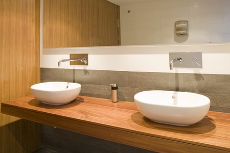 Interiors of a public restroom, Madrid, Spainの写真素材