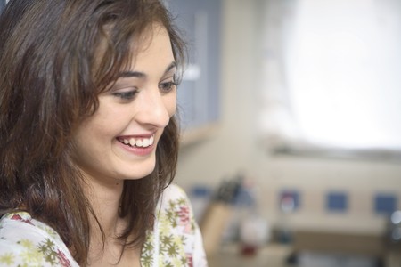 Portrait of young smiling woman.の写真素材