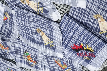 Valencia, 19th of March, 2010. Typical neckerchiefs being sold during the Fallas, Valencia, Spain.のeditorial素材