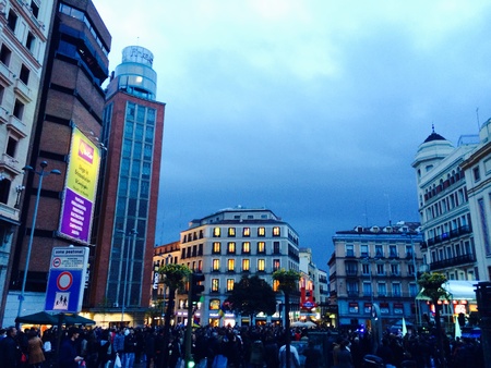 Teatro Callao, Gran Va, Madrid, night lightsの素材