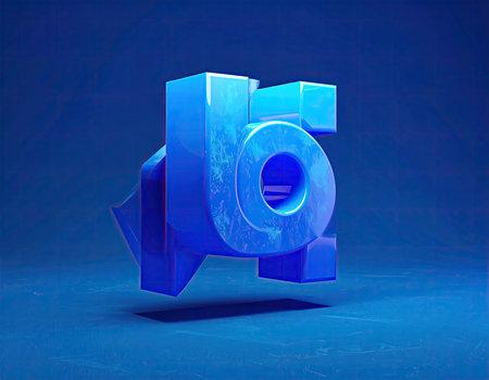 Blue glossy 3d letter D lowercase on blue background, 3d renderの素材