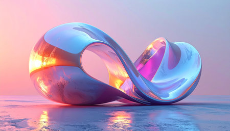 Abstract 3d rendering, futuristic background, modern wavy shape.の素材