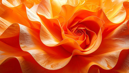close up of beautiful orange rose petals, floral background, macroの素材