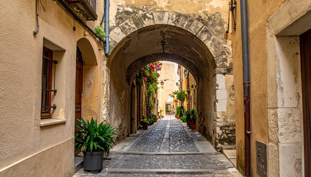 Alleyway. Castellammare del Golfo. Puglia. Italy.の素材
