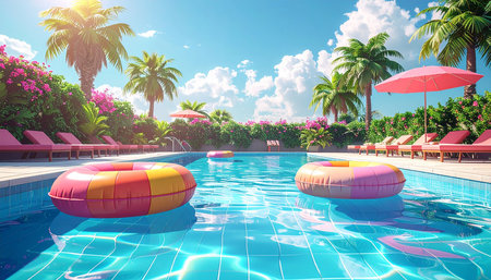 Futuristic city with neon lights. 3d rendering, 3d illustration.の素材