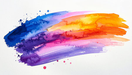 Abstract watercolor hand painted background. Colorful brushstrokes.の素材