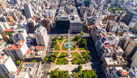 Aerial view of the city of Sao Paulo, Brazil. Drone photography.の素材