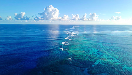 Aerial view of a beautiful coral reef in the Indian Ocean.の素材