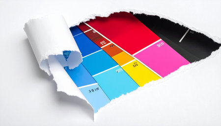 Torn paper with color chart and space for your text, business conceptの素材