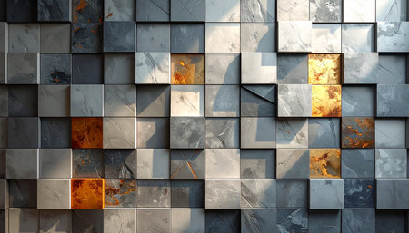 3d illustration of abstract geometric composition,digital art works.の素材