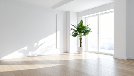 Modern bright interiors apartment 3D rendering illustration computer digitally generated imageの素材