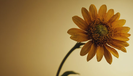 Sunflower in the morning light with copy space for text or designの素材
