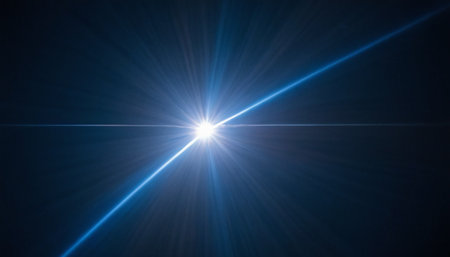 star with lens flare and bokeh effect made in 3d softwareの素材