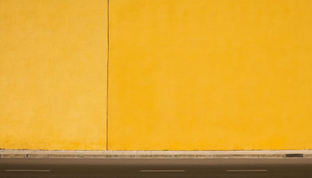 Yellow concrete wall texture. Abstract background for design with copy space.の素材