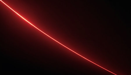 Red laser beam on a black background. Computer generated 3D photo rendering.の素材