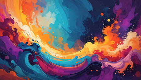Colorful abstract background with watercolor splashes. Vector illustration.の素材