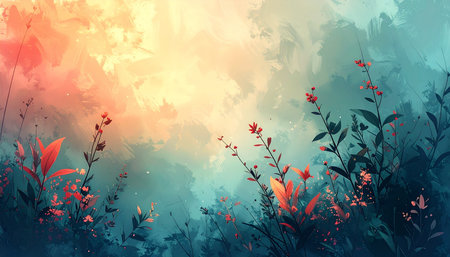 Abstract grunge floral background with space for text, vector illustration.の素材