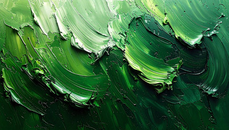 green paint strokes on a white background, abstract painting, close-upの素材