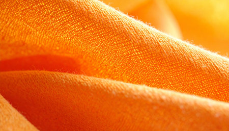Orange fabric as a background. Macro. Close-up. Textureの素材